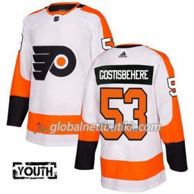 Philadelphia Flyers Hockeydrakt Shayne Gostisbehere 53 2017-2018 Hvit Adidas Authentic - Barn